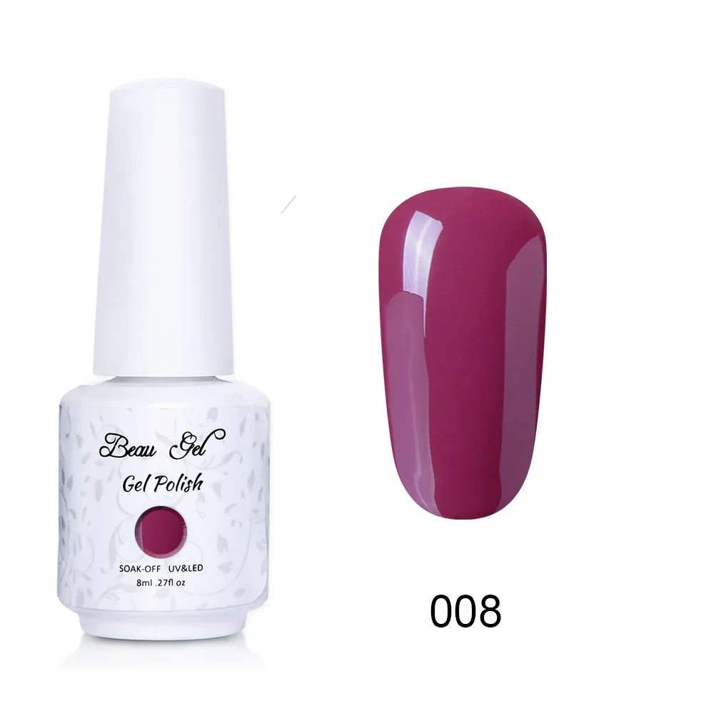 NU008 Beau гель 8 мл флуоресцентный неоновый Гель-лак для ногтей Vernis полуперманентный УФ-Гель-лак впитывающий Гель-лак для ногтей - Цвет: NU008