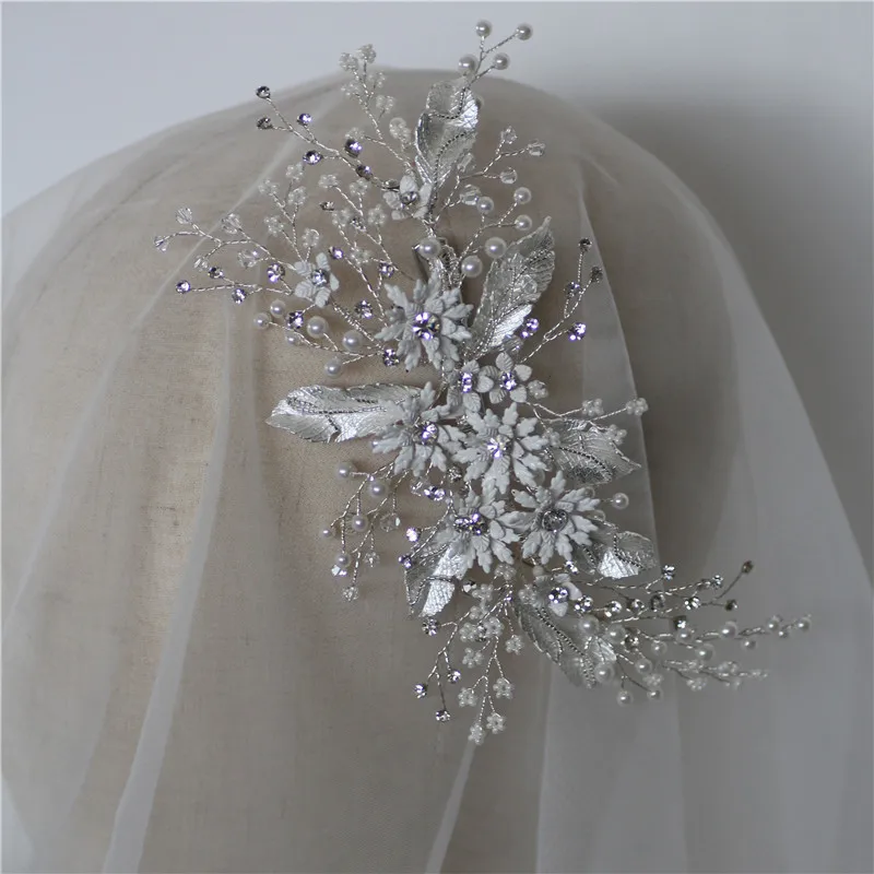 Jonnafe Великолепная свадебная корона заколка для волос серебряный цвет цветок