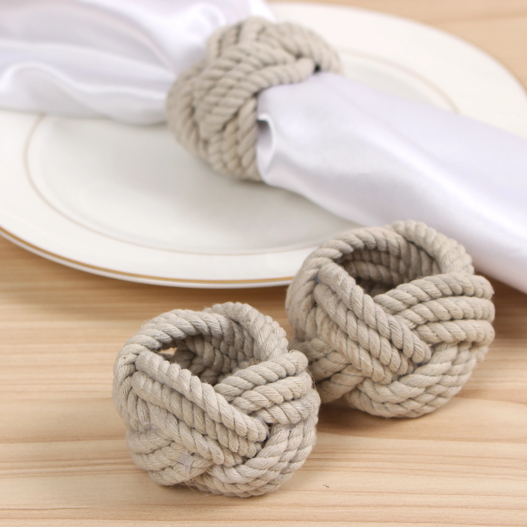 

10pcs Model Room Natural Jute Napkin Ring Rope Woven Napkin Buckle Linen Rope Napkin Rings Eco-friendly