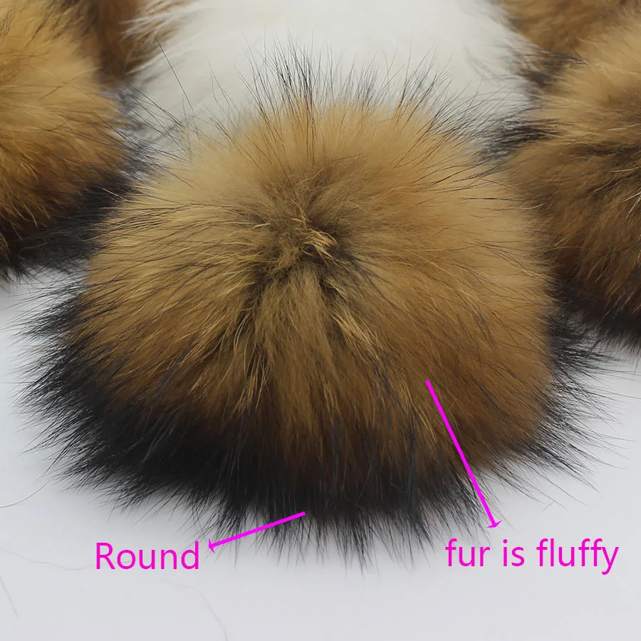 

Whosale 5pcs/ Lot DIY Natural Pompom Raccoon Fox Fur Pom Poms Fur Balls for Knitted Hat Cap Beanies Scarf Real Fur Pompoms