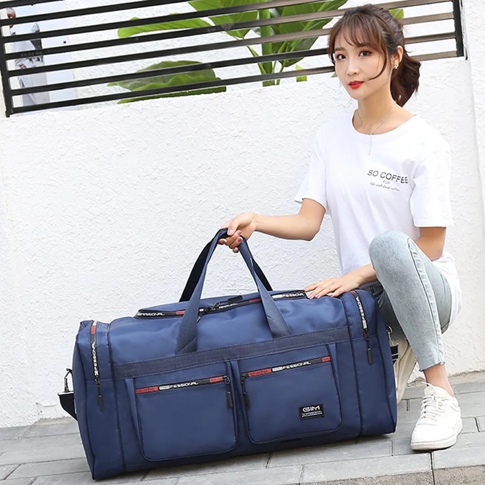 GNWXY Shoulder Large Capacity Travel Bags Korean Version Waterproof Oxford Cloth Oversized Duffel Bag Men Luggage Big Handbag