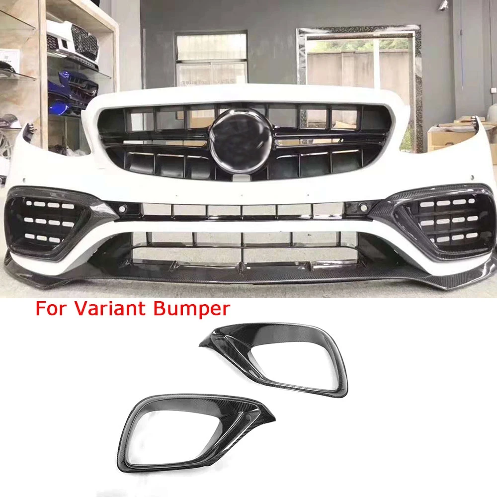 

Carbon Fiber Material Front Bumper Air Vent Outlet Fog Cover Trim for Mercedes Benz E Class W213 E63 AMG 2017 2018 2019