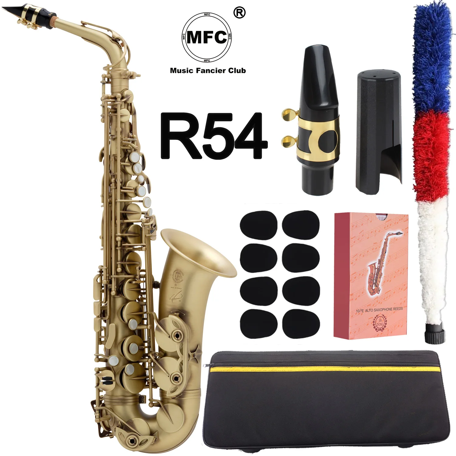 Альт-саксофон марки MFC артикул 54 имитация антикварной меди E-flat Alto Sax R54 бронзовый