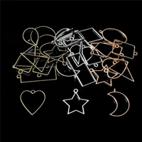 10pcsset geometric bezel hollow base open uv resin crafts blank frame charms pendants diy earrings necklace jewelry making