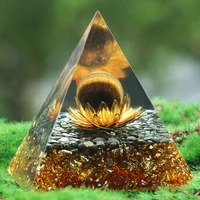 handmade 6cm orgonite pyramid tiger eye crystal sphere reiki energy healing chakra meditation lucky gather protection gift