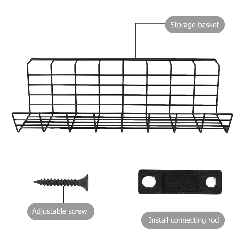 

2pcs Under Desk Strong Basket Cable Holder Rack Compact Organizer Plug Holder