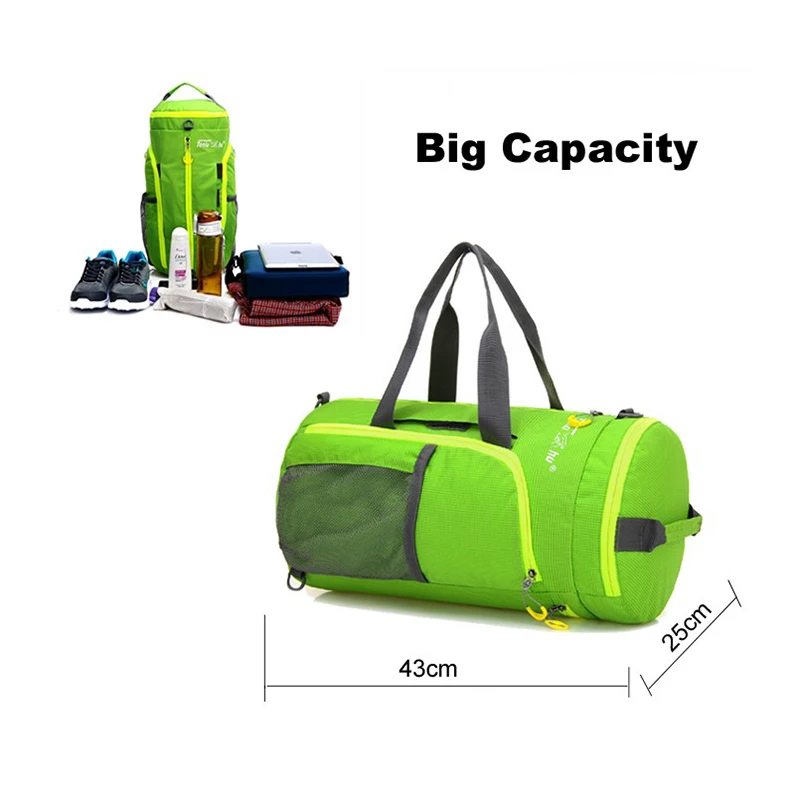 BG01 Foldable Fitness Bags Women Sport Bag Men Traning Shoulder Gym Bag Outdoor Waterproof Nylon Handbag