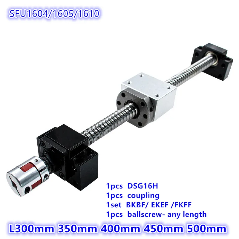 SFU1605 L300mm 350 мм 365 мм 400 мм 465 мм 450 мм 500 мм SFU1605 1610 шариковый винт с BKBF12 торцевой обработанной гайкой корпус пара для cn части