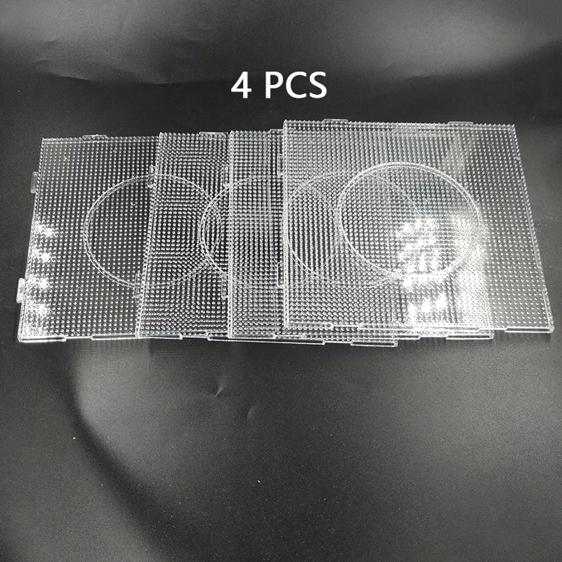 

2.6mm Mini Hama Beads Square Pegboards 4PCS Big Biameter 14cm Size Beads Template Material for Making Cartoons Iron Beads Boards