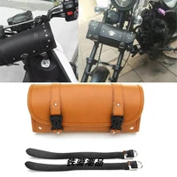 motorcycle tail bag universal skull decorate tool side bag waterproof pu leather front fork of motorcycle 2 belts express setup
