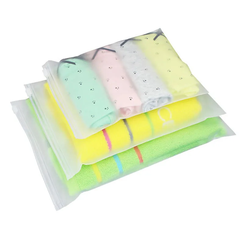 

Frosted plastic packaging bag travel storage bag custom logo waterproof bag zipper lock self-sealing clothing packaging bag