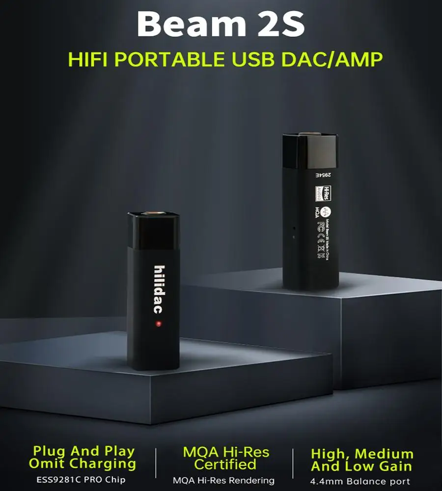 Hilidac Audirect Beam 2S USB DAC и усилитель для наушников Full MQA Rendering ESS9281C Pro DSD128 32 бит/384 кГц