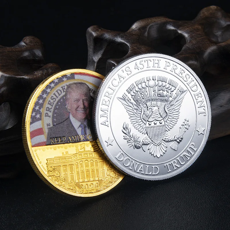 Американская Коллекционная позолоченная монета 45-го президента Дональда Трампа