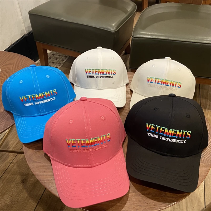 

New VETEMENTS Baseball Cap Men Women High Quality Embroidery Logo Vetements Hat Soft Top Adjustable Hollow Ventilation Caps