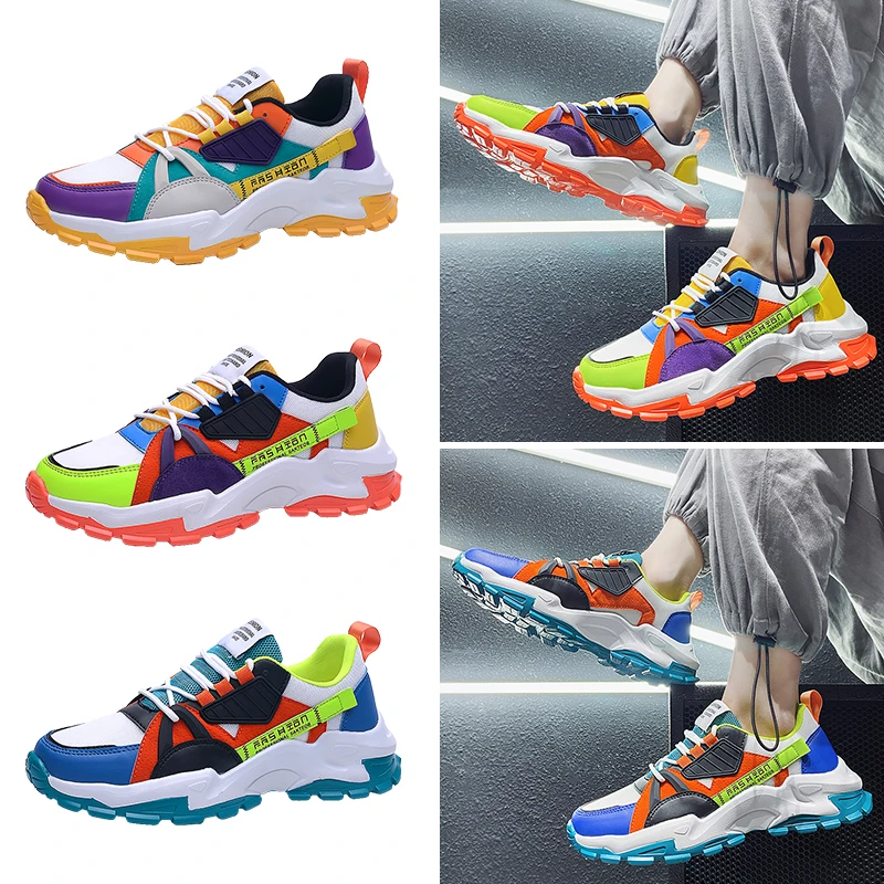 Hot Sale Sneakers for Men Spring Mixed Color Sports Shoes Breathable Man Running Shoes Outdoor Shoe Light Comfortable Sneakers