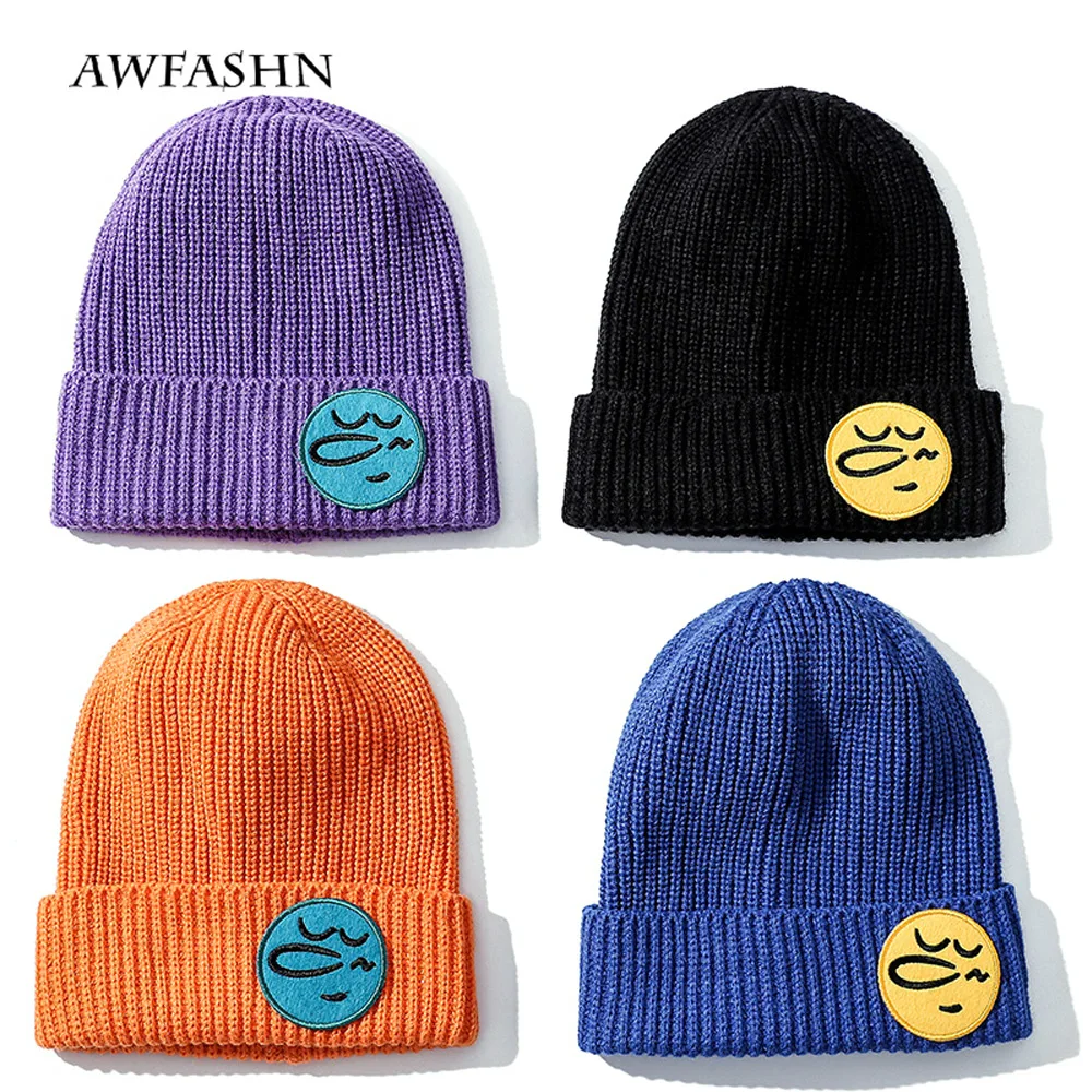 (AWFASHN) зимняя новая вязаная шапка Высококачественная теплая бини мужская в стиле