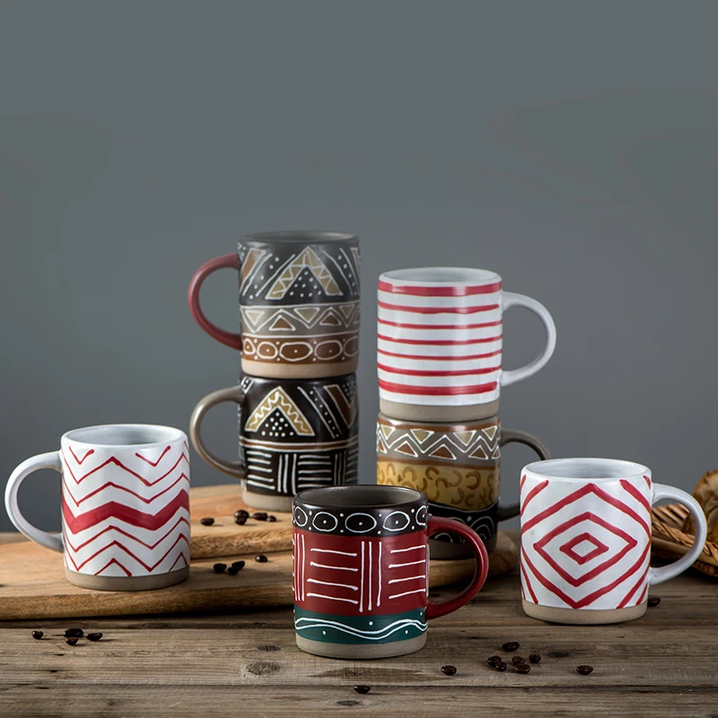 Чашка для кофе чашка завтрака керамическая в экзотическом стиле 400 мл H613 | Дом и