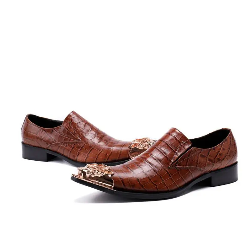 Классические туфли в винтажном стиле коричневого цвета с матовым носком Мужская