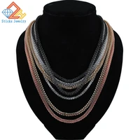 multi color chain necklace ladies sterling silver jewelry chic braided fashion statement pendant free shipping