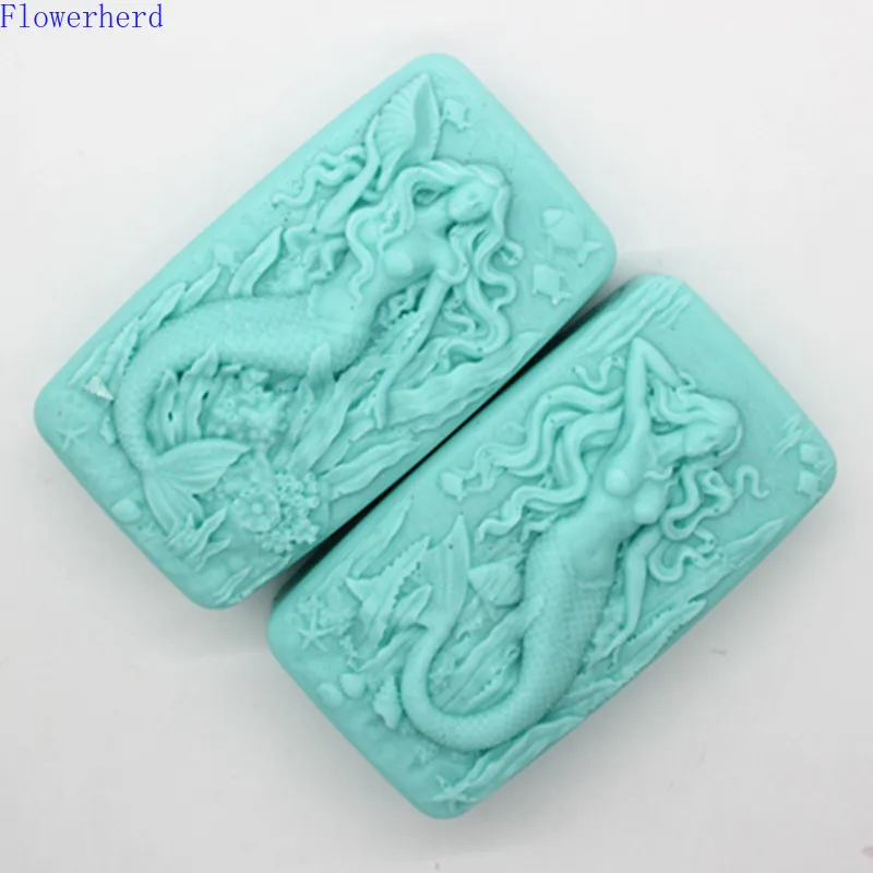 Mermaid Soap Making Supplies Fondant Cake Silicone Mold Handmade Soap Mold DIY Chocolate Mold Cake Decorating Pastry Tools