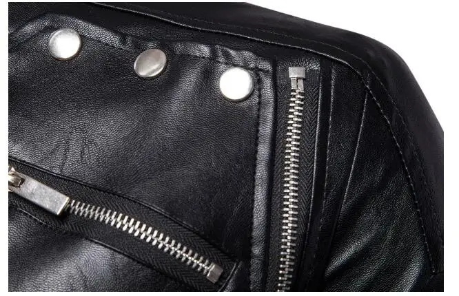 Мужские кожаные куртки зимние винтажные панк мужское кожаное пальто черный