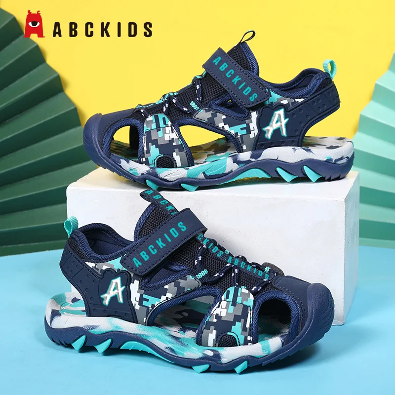 

Abckids boys' sandals 2021 summer new Baotou sandals children's breathable beach shoes non slip children's shoes