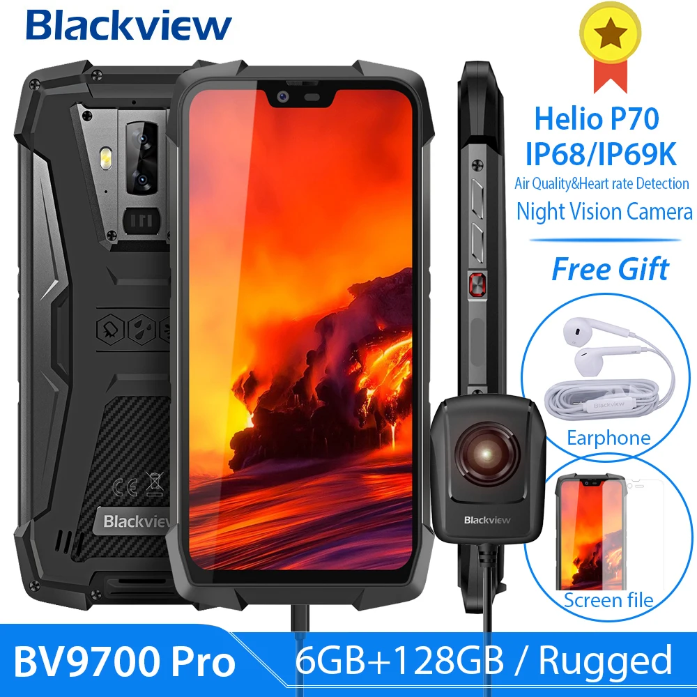 Смартфон Blackview BV9700 Pro мобильный телефон в усиленном корпусе Helio P70 6 ГБ+128 ГБ камера