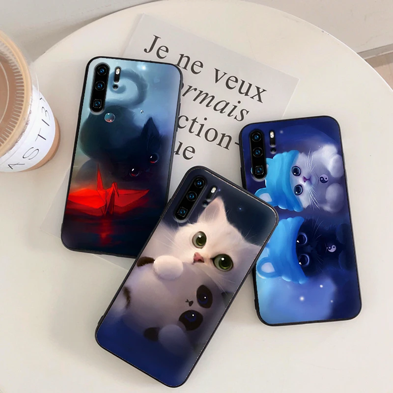 Чехлы для мобильных телефонов с милым котом huawei Y6 Y7 Y9 Prime 2019 mate 10 20 Pro Nova2 3 4 Lite Nova 2i 3i
