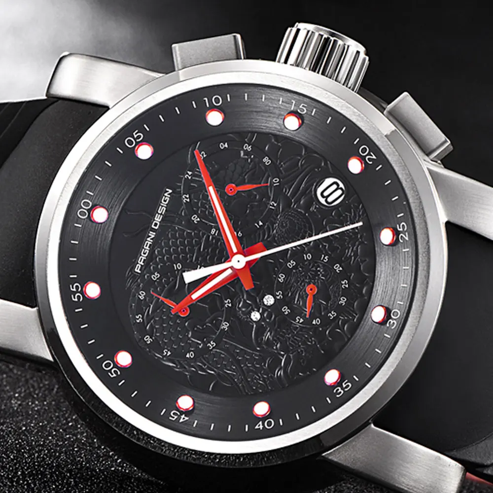Часы Pagani design Мужские с хронографом кварцевые роскошные спортивные модные