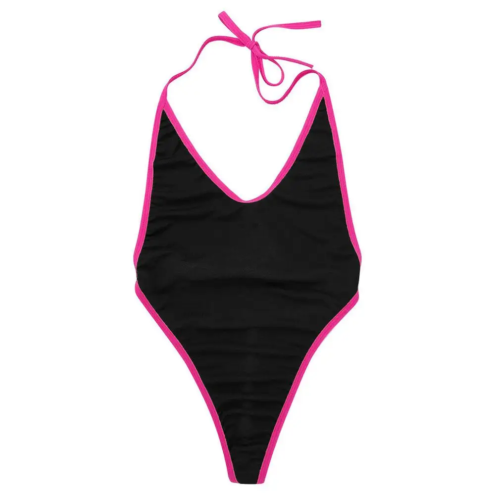 Для соблазнительных женщин на бретелях шеи купальник с высоким вырезом