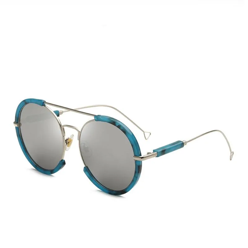 Круглые Солнцезащитные очки с металлическим кольцом модные солнцезащитные для