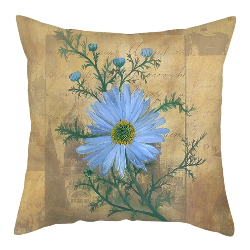 

Fuwatacchi Russian Flower Printed Cushion Covers Love Pillows Cover Polyester Pillowcase for Home Sofa Decorative Pillows 45*45