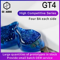 gs audio gt4 4ba hybrid driver hifi in ear earphones with 0 78 2pin detachable cable iems for audiophiles musician oem odm