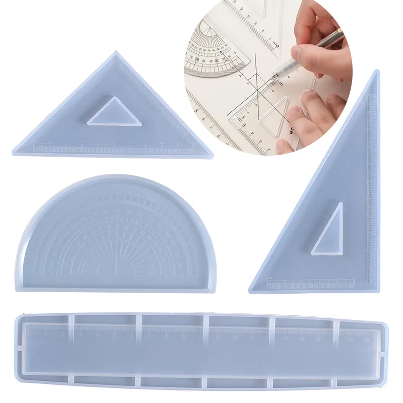 

Silicone Mold Expoxy Resin Return School Season Triangle Right Angle Ruler DIY Craft Jewelry Making Tools Resin Casting Molds