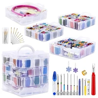 lmdz punch needle tool including embroidery punch needle 150 color embroidery floss cross stitch threads with organizer
