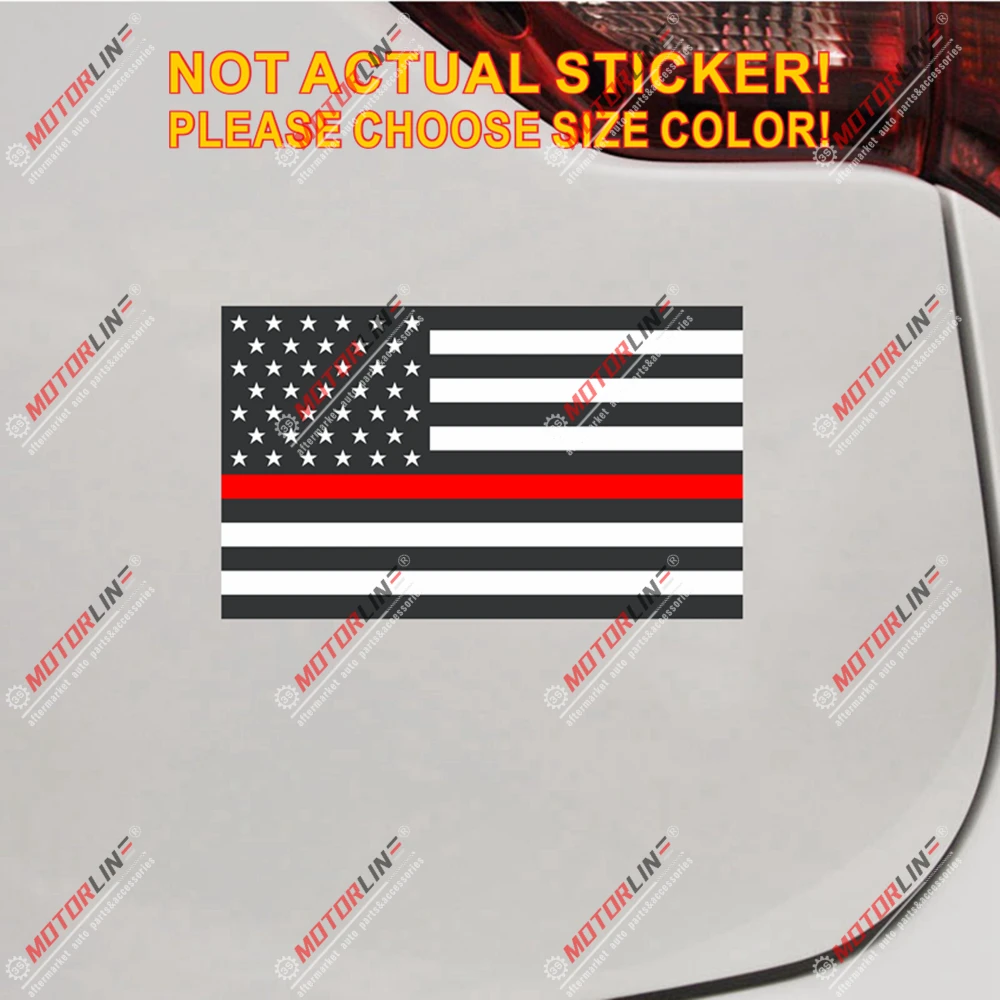 

Тонкая красная линия полицейский огонь американский флаг наклейка светоотражающая Глянцевая Автомобильная виниловая наклейка