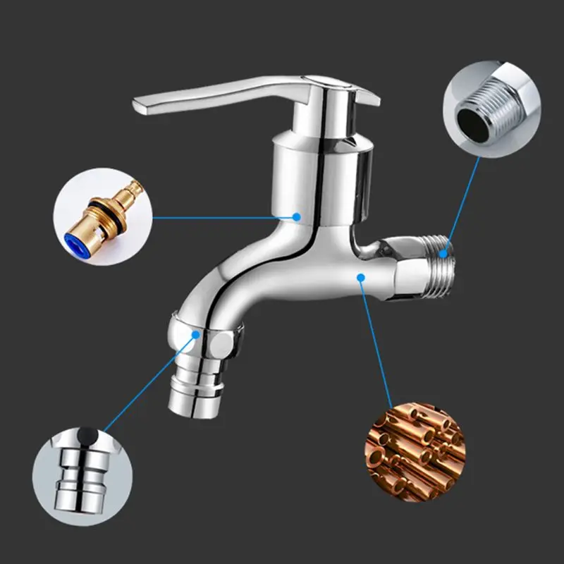 

Copper Water Faucet Easy Operation Washing Machine Faucet for Garden/Bathroom Dropshipping