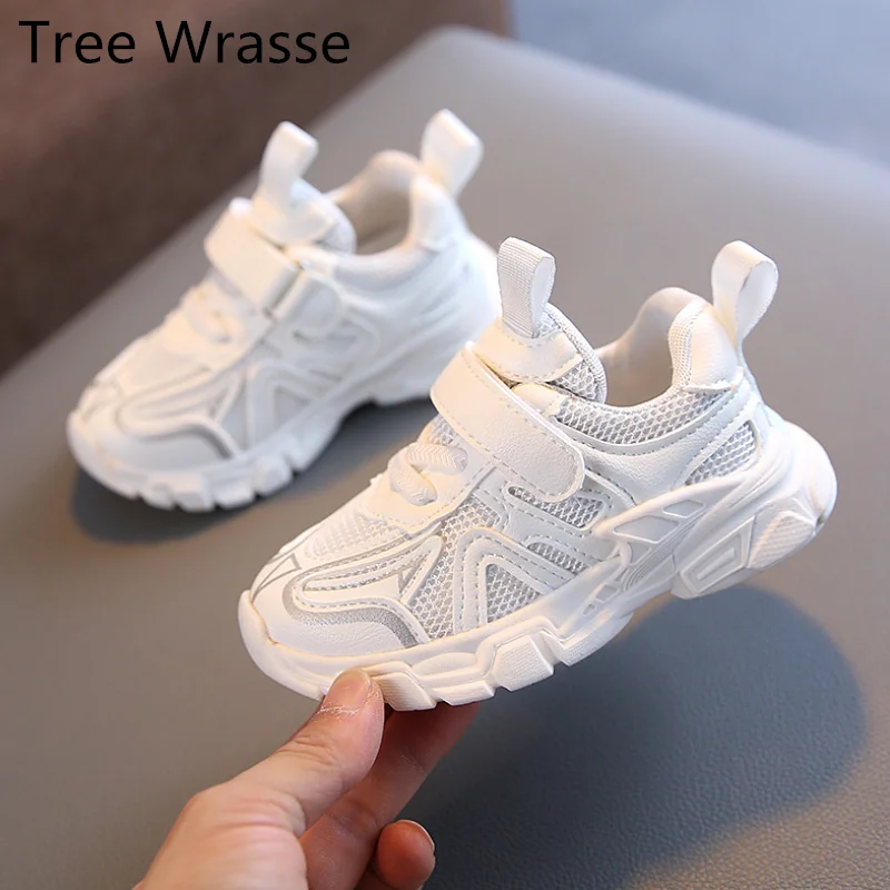 Белая обувь для детей Обувь девочек с зернистой поверхностью Повседневные