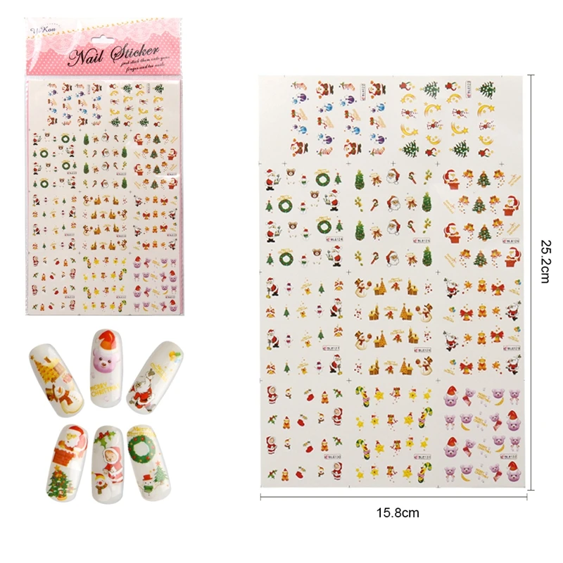 Elite99 переводная наклейка для воды наклейки дизайна ногтей Снеговик на Рождество