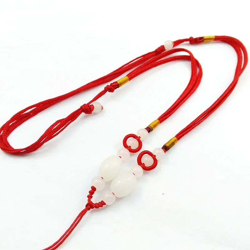 5 шт. ручное ожерелье с шелковой нитью шнур узлом для кулона большой белый