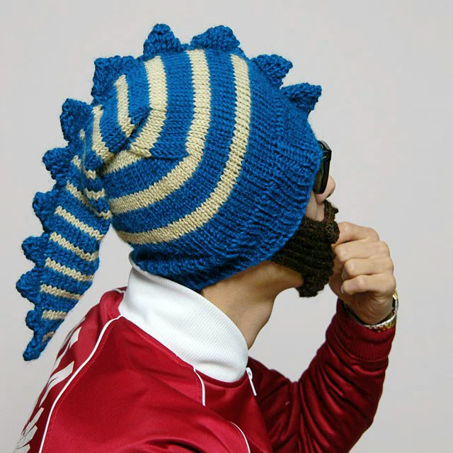 

The Beard Man Hand Knitted Christmas Dinosaur Beard Beard Woolen Cap