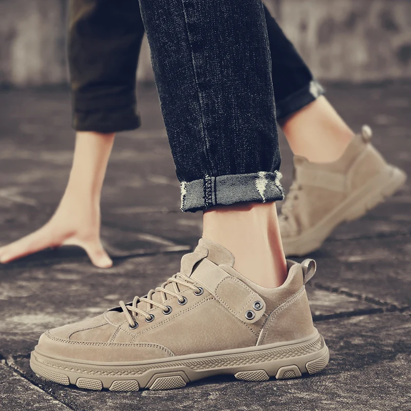 

Men Casual Shoes suede Leather fashion Soles Flats breathable Leather Shoes lace up Moccasins Sneakers Chaussure Homme