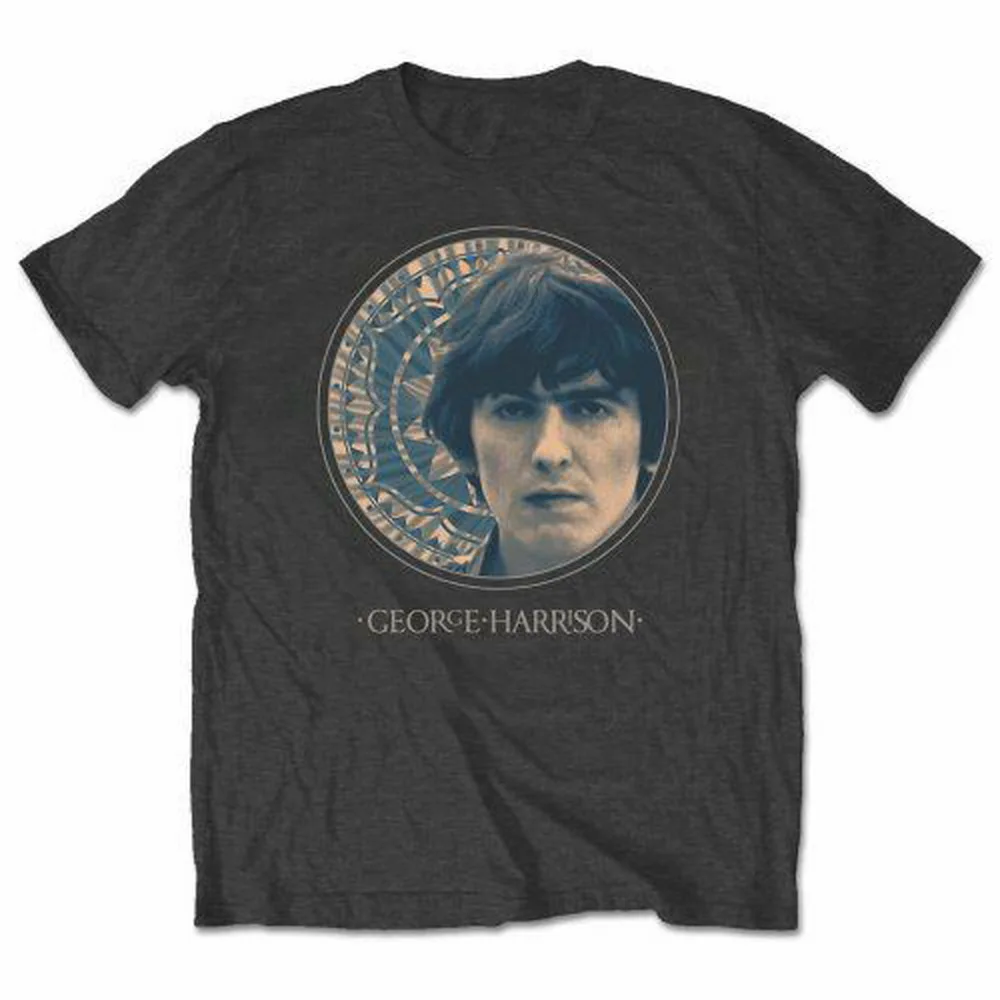 Футболка Циркулярный портрет подарок на день рождения Джордж Харрисон|Мужские