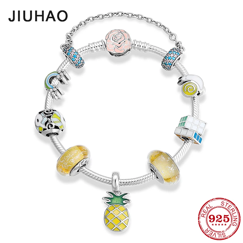 Красочные женские браслеты ювелирные изделия из стерлингового серебра 925 пробы