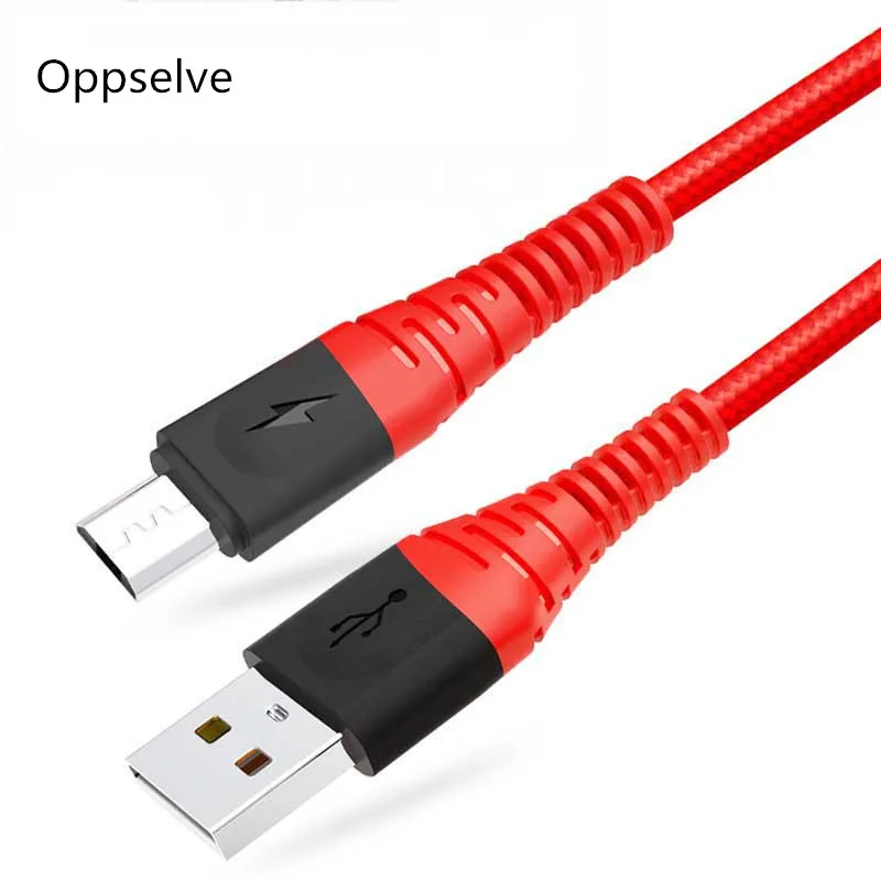 Кабель Oppselve Micro USB 1 м 2 3 нейлоновый кабель для быстрой зарядки и передачи данных