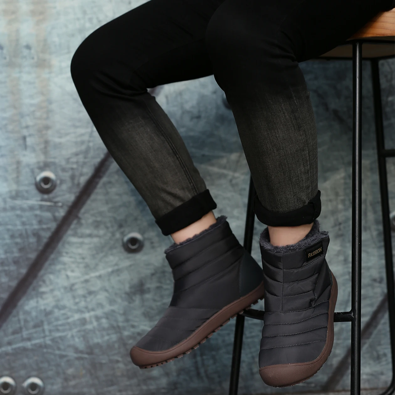 Теплые зимние ботинки мужские плюшевые мужская повседневная обувь уличные