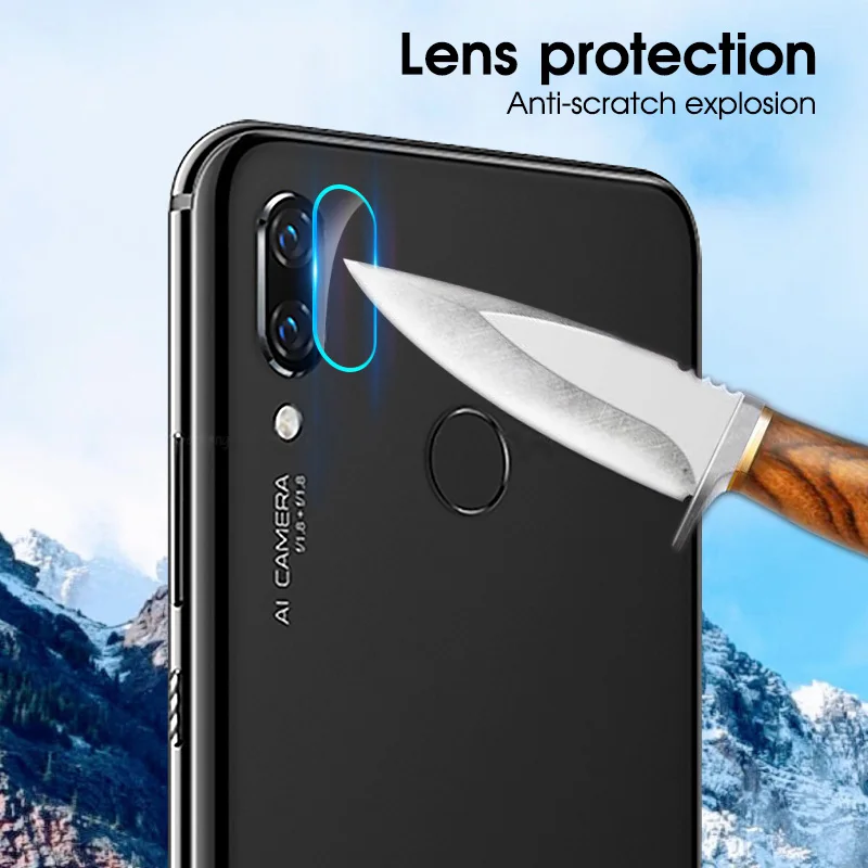 2 in 1 9H Tempered Protective Glass for Huawei p smart plus 2019 honor 9x/ 9x pro Camera Lens Screen Full Coverage Film | Мобильные