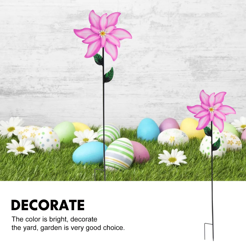 

1pc Outdoor Garden Decoration Stakes Iron Flower Shape Stake Yard Ornament