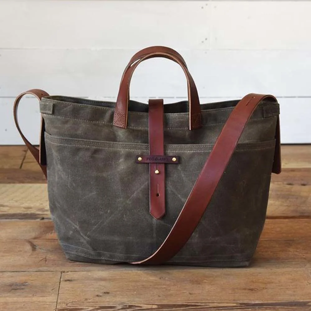 

Retro Style Women Tote Bag Wearproof Canvas Cotton Washed Fabric Vintage Female Shoulder Bag Crossbody Handbag Brown 2021 New