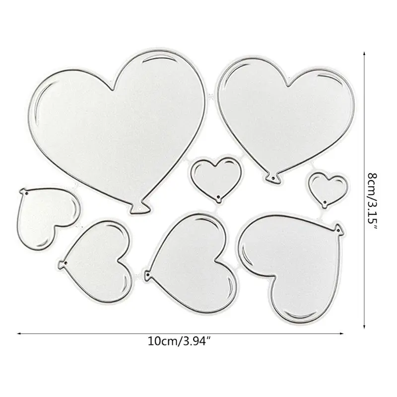 Трафарет из углеродистой стали с мультяшными сердцами для высечки и тиснения